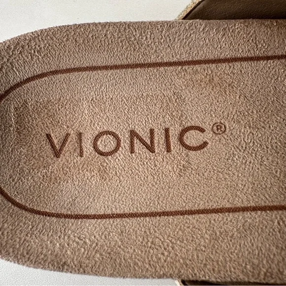 🔥Vionic Cream Sandals with Toe Loop and Textured Straps - Picture 8 of 12
